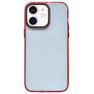 For iPhone 12 2 in 1 Acrylic Transparent Shockproof Phone Case(Red) - 1