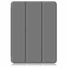 For iPad 10.2 2021 / 2020 / 10.5 Acrylic 3-Fold Solid Color Smart Leather Tablet Case(Grey) - 2