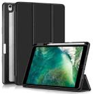 For iPad 10.2 2021 / 2020 / 10.5 Acrylic 3-Fold Solid Color Smart Leather Tablet Case(Black) - 1