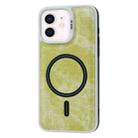 For iPhone 12 Contrast Color Denim MagSafe Magnetic Phone Case(Yellow Green) - 1