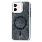For iPhone 12 Contrast Color Denim MagSafe Magnetic Phone Case(Black) - 1
