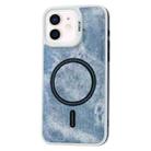 For iPhone 12 Contrast Color Denim MagSafe Magnetic Phone Case(Blue) - 1