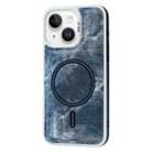 For iPhone 14 / 13 Contrast Color Denim MagSafe Magnetic Phone Case(Grey Blue) - 1