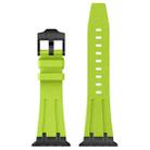 For Apple Watch SE 2023 44mm Stone Grain Liquid Silicone Watch Band(Black Green) - 2