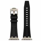 For Apple Watch SE 2023 44mm Stone Grain Liquid Silicone Watch Band(Titanium Black) - 2