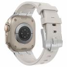 For Apple Watch Ultra 2 49mm Stone Grain Liquid Silicone Watch Band(Silver Starlight) - 3