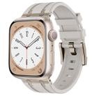 For Apple Watch Series 8 45mm Stone Grain Liquid Silicone Watch Band(Titanium Starlight) - 1