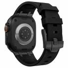 For Apple Watch Series 7 45mm Stone Grain Liquid Silicone Watch Band(Black Black) - 3