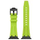 For Apple Watch SE 44mm Stone Grain Liquid Silicone Watch Band(Black Green) - 2