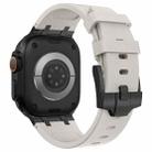 For Apple Watch Series 4 44mm Stone Grain Liquid Silicone Watch Band(Black Starlight) - 3