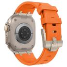 For Apple Watch Series 4 44mm Stone Grain Liquid Silicone Watch Band(Titanium Orange) - 3