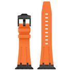 For Apple Watch Series 3 42mm Stone Grain Liquid Silicone Watch Band(Black Orange) - 2
