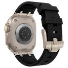For Apple Watch Series 3 42mm Stone Grain Liquid Silicone Watch Band(Titanium Black) - 3