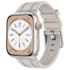 For Apple Watch Series 3 42mm Stone Grain Liquid Silicone Watch Band(Silver Starlight) - 1