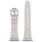 For Apple Watch Series 3 42mm Stone Grain Liquid Silicone Watch Band(Silver Starlight) - 2