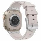 For Apple Watch Series 3 42mm Stone Grain Liquid Silicone Watch Band(Silver Starlight) - 3