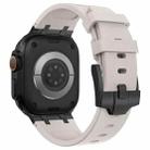 For Apple Watch Series 2 42mm Stone Grain Liquid Silicone Watch Band(Black Starlight) - 3