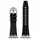 For Apple Watch 42mm Stone Grain Liquid Silicone Watch Band(Titanium Black) - 2