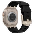 For Apple Watch 42mm Stone Grain Liquid Silicone Watch Band(Titanium Black) - 3