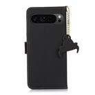For Google Pixel 10 Pro / 9 Pro Genuine Leather Magnetic RFID Leather Phone Case(Black) - 3