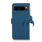 For Google Pixel 10 / 9 Genuine Leather Magnetic RFID Leather Phone Case(Blue) - 3