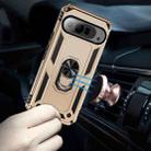 For Google Pixel 9 Pro XL Shockproof TPU + PC Phone Case with Holder(Gold) - 3