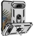 For Google Pixel 9 Pro XL Shockproof TPU + PC Phone Case with Holder(Silver) - 1