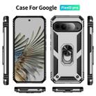 For Google Pixel 9 Pro XL Shockproof TPU + PC Phone Case with Holder(Silver) - 2