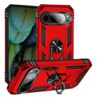 For Google Pixel 9 Shockproof TPU + PC Phone Case with Holder(Red) - 1