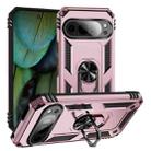 For Google Pixel 9 Pro / 9 Shockproof TPU + PC Phone Case with Holder(Rose Gold) - 1