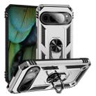 For Google Pixel 9 Pro / 9 Shockproof TPU + PC Phone Case with Holder(Silver) - 1
