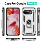 For Google Pixel 9a Shockproof TPU + PC Phone Case with Holder(Silver) - 2