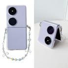 For Huawei Pocket 2 Coloured Drawing PC Side Buckle Bead Bracelet Full Coverage Shockproof Phone Case(Transparent) - 1