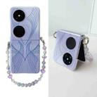 For Huawei Pocket 2 Coloured Drawing PC Side Buckle Bead Bracelet Full Coverage Shockproof Phone Case(Blue) - 1