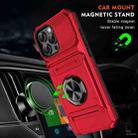 For iPhone 16 TPU+PC Shockproof Card Phone Case with Metal Ring Holder(Red) - 2