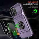 For iPhone 16 Plus TPU+PC Shockproof Card Phone Case with Metal Ring Holder(Purple) - 2