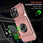 For iPhone 16 Plus TPU+PC Shockproof Card Phone Case with Metal Ring Holder(Rose Gold) - 2