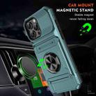 For iPhone 16 Plus TPU+PC Shockproof Card Phone Case with Metal Ring Holder(Green) - 2