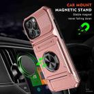 For iPhone 16 Pro TPU+PC Shockproof Card Phone Case with Metal Ring Holder(Rose Gold) - 2