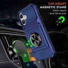 For iPhone 17 TPU+PC Shockproof Card Phone Case with Metal Ring Holder(Blue) - 2