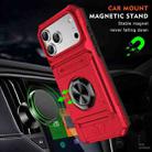 For iPhone 17 Pro TPU+PC Shockproof Card Phone Case with Metal Ring Holder(Red) - 2