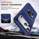 For iPhone 17 Pro TPU+PC Shockproof Card Phone Case with Metal Ring Holder(Blue) - 3
