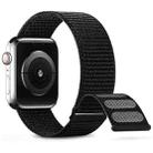 For Apple Watch SE 2023 44mm Dual Hook and Loop Nylon Watch Band(Dark Black) - 1