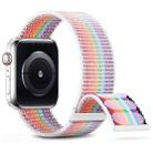 For Apple Watch SE 2023 44mm Dual Hook and Loop Nylon Watch Band(Rainbow) - 1