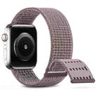 For Apple Watch SE 2023 44mm Dual Hook and Loop Nylon Watch Band(Smoke Purple) - 1