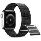 For Apple Watch Ultra 49mm Dual Hook and Loop Nylon Watch Band(Reflective Black) - 1