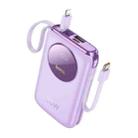 Hoco Q19 Lucky 30W 10000mAh Fully Compatible Power Bank with Digital Display & Cable(Purple) - 1