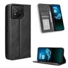 For Asus ROG Phone 8 / 8 Pro Magnetic Buckle Retro Texture Leather Phone Case(Black) - 1
