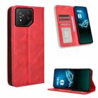 For Asus ROG Phone 8 / 8 Pro Magnetic Buckle Retro Texture Leather Phone Case(Red) - 1