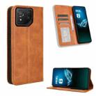For Asus ROG Phone 8 / 8 Pro Magnetic Buckle Retro Texture Leather Phone Case(Brown) - 1